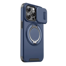 Capa magnética azul para iPhone da marca Mayzer, proteção de telefone com acabamento elegante e sistema de fixação magnética.