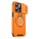 Capa magnética laranja para iPhone da Mayzer, proteção de telefone com design resistente e compatível com carregamento sem fio.