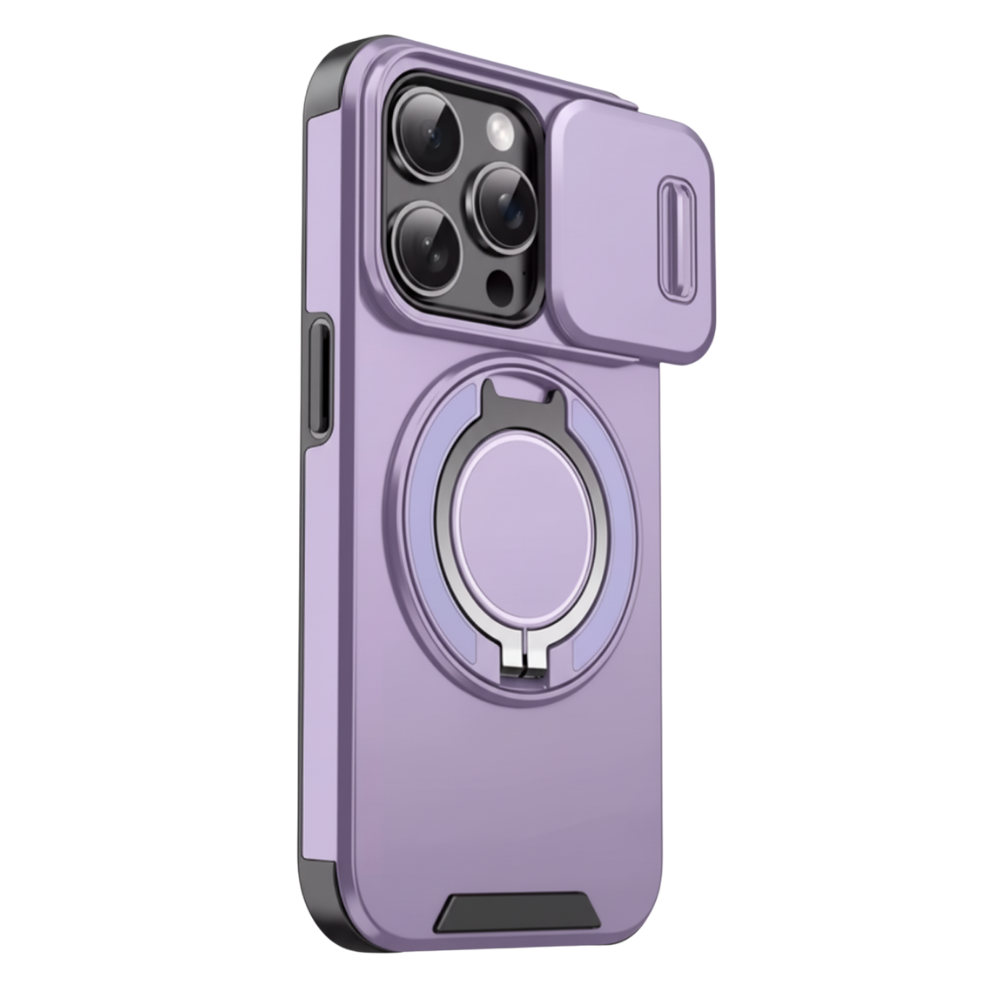 Capa magnética para iPhone Mayzer na cor roxa, proteção de telefone com design de armadura magnética.