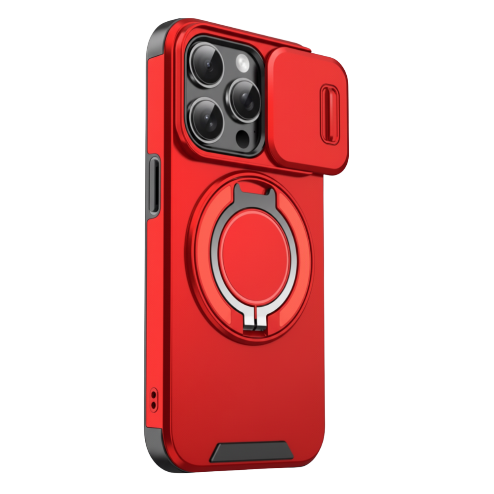 Capa magnética vermelha Mayzer para iPhone, proteção de telefone elegante com design resistente e compatível com carregamento sem fio.