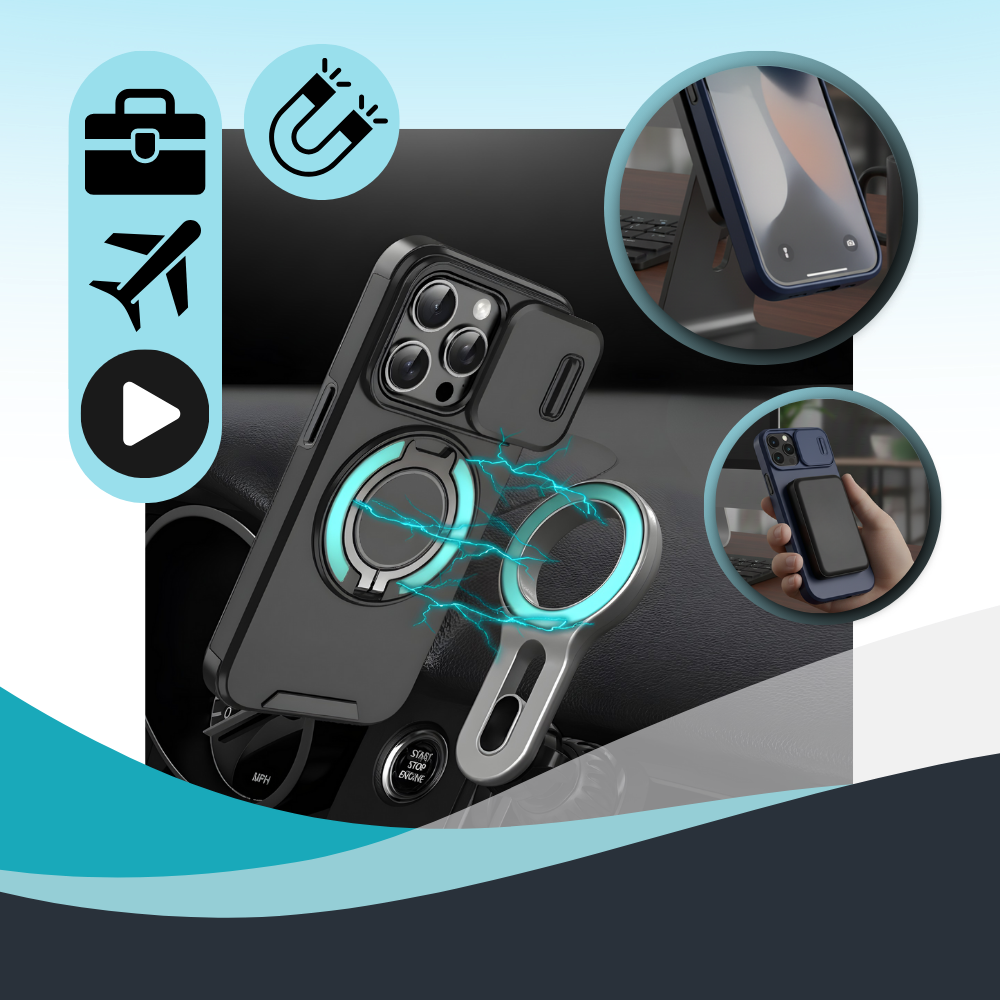 Capa magnética para iPhone Mayzer, proteção de telefone com design resistente e compatível com uso magnético.