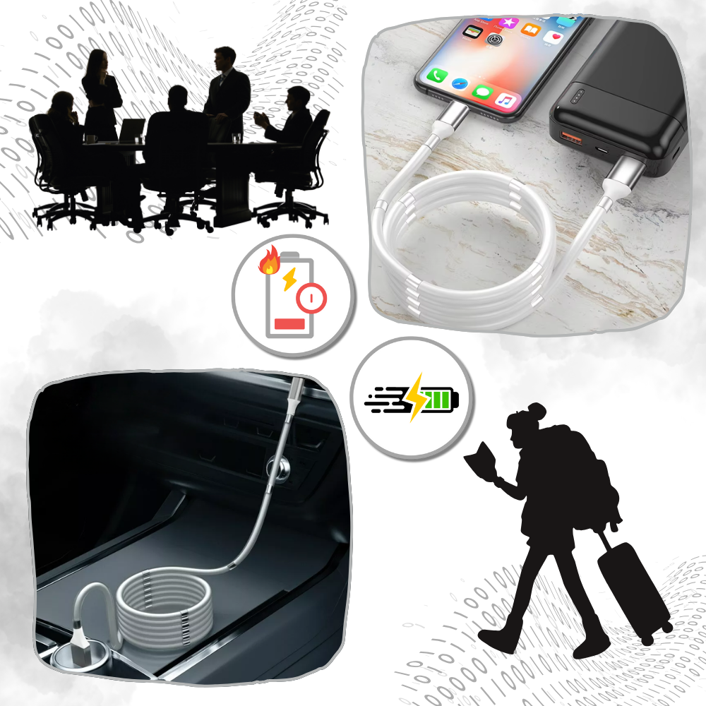 Cabo USB magnético Agptek com conexão flexível e segurança para dispositivos eletrônicos, ideal para carregamento e transferência de dados.