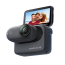 Câmera Insta 360 Randolph de uso mãos livres com suporte magnético, em acabamento preto, para gravações versáteis e sem fio