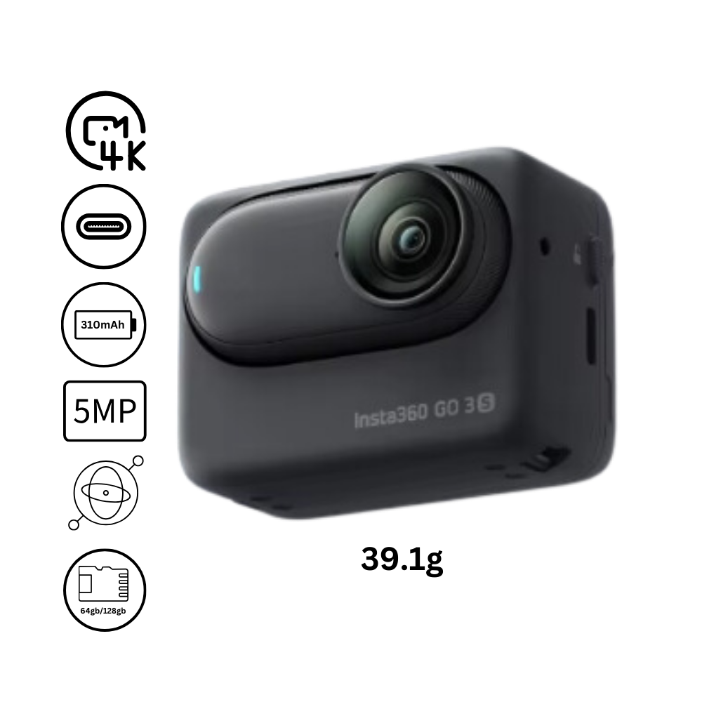 Câmera Insta 360 Randolph com montagem magnética, mãos livres, dispositivo de foto e vídeo para captura fácil e versátil