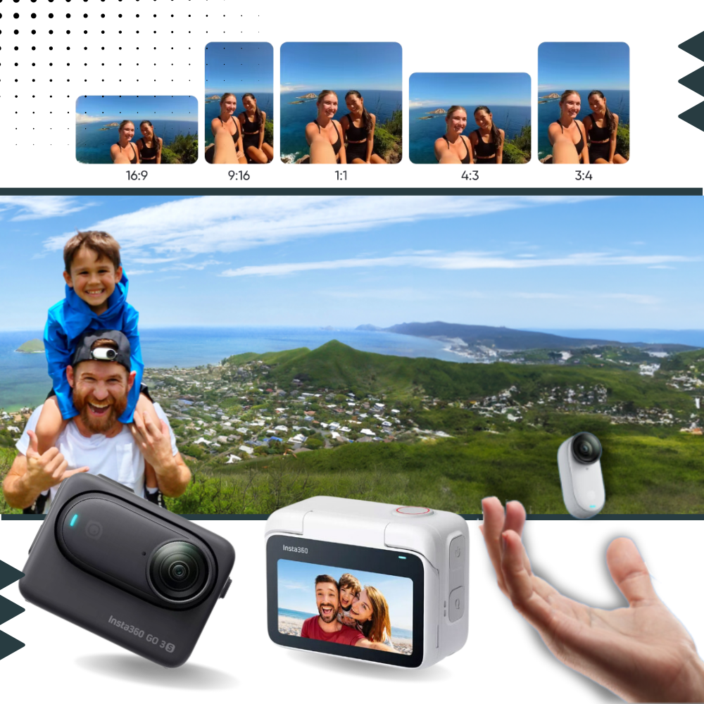 Câmera Insta 360 sem fio com suporte magnético da Randolph, ideal para gravações mãos livres e fotos de alta qualidade