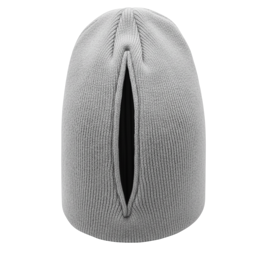 Chapéu feminino Homyl com abertura magnética para rabo de cavalo, em cinza, confortável e prático para penteados rápidos.