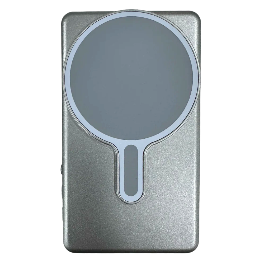 Monitor magnético para telefone móvel Moultrie, acessório eletrônico em cinza, com suporte magnético para selfies.