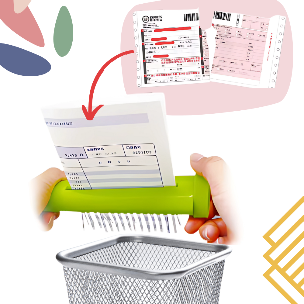 Triturador de papel portátil manual da marca Shredders, destrói documentos de forma segura e prática.