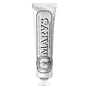 Dentifríce branqueadora Marvis de cuidados bucais com sabor de hortelã, embalagem roxa, para dentes mais brancos.
