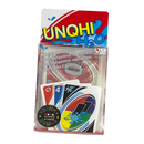 Baralho de cartas UNO Classique da Mattel, resistente à água, com cartas coloridas e ícones clássicos do jogo.