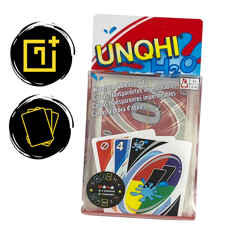 Baralho de cartas UNO Classique à prova d'água da Mattel, com cartas coloridas e resistentes para jogos divertidos e duradouros