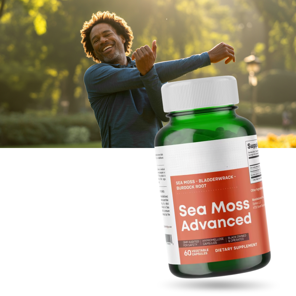 Complemento de algas marinhas da Maui Herbs para fitness e nutrição, com embalagem e rótulo visíveis na imagem.