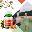 Suplemento de algas marinhas Maui Herbs para fitness e nutrição, frasco com cápsulas de algas verdes e marinhas.