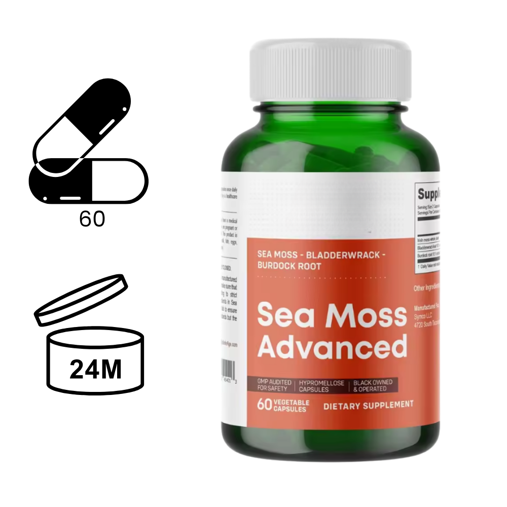 Suplemento de algas marinhas Maui Herbs para fitness e nutrição, em embalagem com rótulo azul e verde.