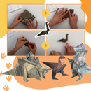 Papier origami 3D de animais da Maxcozy, ideal para hobbies criativos e artesanato com figuras de dinossauros em papel.