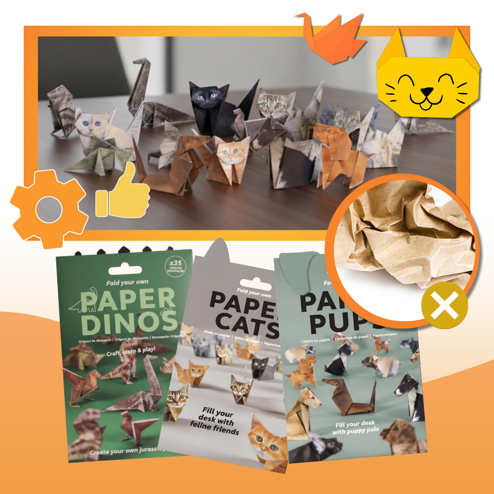 Papel origami 3D da Maxcozy com tema de animais, perfeito para atividades de artesanato e projetos de loisirs criativos.