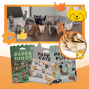 Papel origami 3D da Maxcozy com tema de animais, perfeito para atividades de artesanato e projetos de loisirs criativos.
