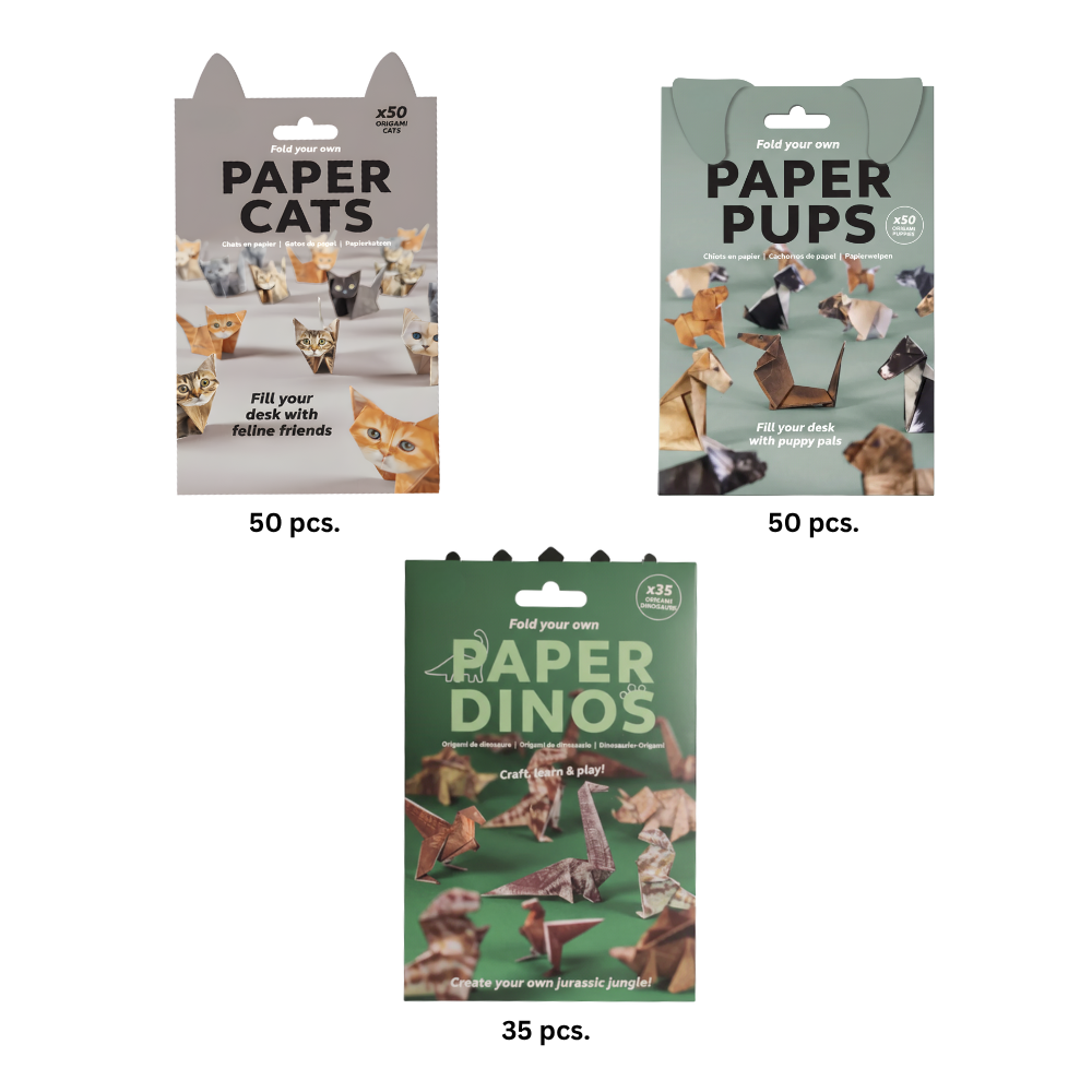 Papier origami 3D de dinossauro da Maxcozy, material para hobbies criativos e artesanato com animais em papel.