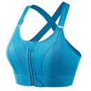 Soutien-gorge esportivo Yeyele com costas nadador, suporte máximo, tecido azul, para atividades físicas e treino.