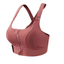 Soutien-gorge de esporte Yeyele com costas nadador, suporte máximo, cor vermelha tijolo, tecido elástico para atividade física.