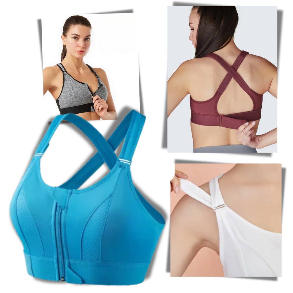Soutien-gorge de esporte Yeyele com costas nadador, suporte máximo, tecido ajustado e confortável para atividades físicas.