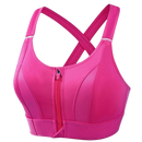 Soutien-gorge de esporte Yeyele com costas nadador e suporte máximo, em tom vermelho, ideal para atividades físicas.