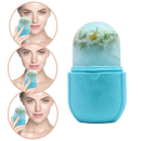 Tasse de massage facial de cosméticos Mega Wheels em rosa para massagem com gelo no rosto.