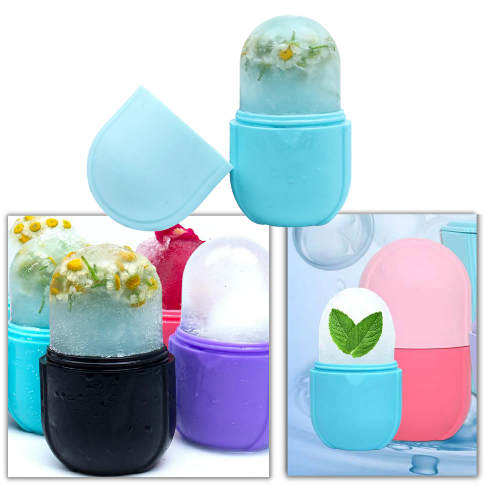 Tasse de massage a glace para o rosto da Mega Wheels, com acabamento rosa e design para cuidados cosméticos faciais.