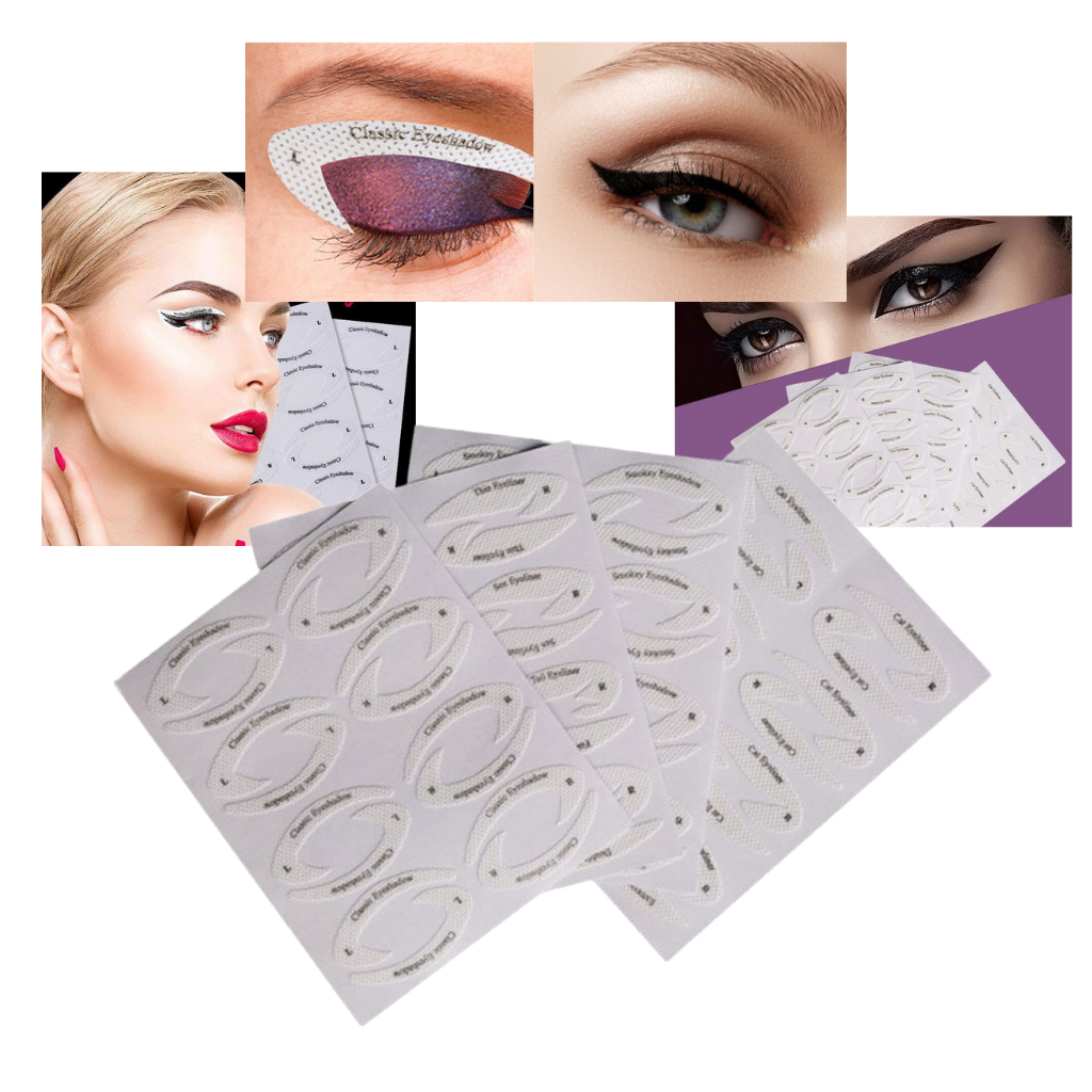 Pack de pochoirs à ligneur rápido da Megawheels, conjunto de cosméticos com modelos variados para maquiagem precisa.