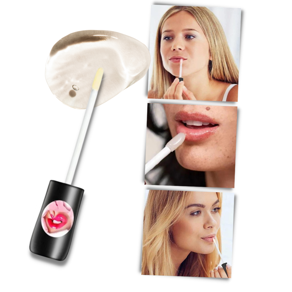 Brilho labial repulsivo da marca Meitianfacai, cosméticos para lábios com efeito volumizador e acabamento brilhante.