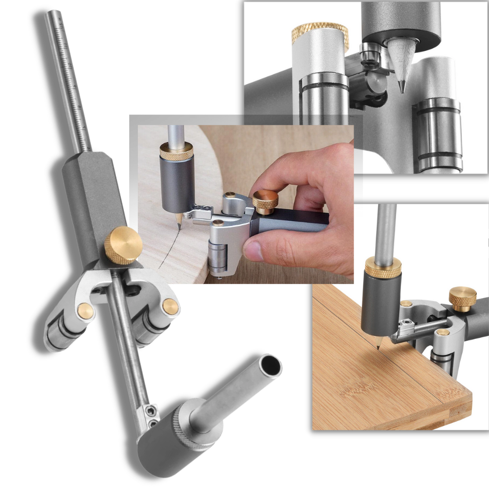 Accessoire Menolana pour outils de mesure, outil de traçage à double fonction pour le travail du bois, en plastique noir.