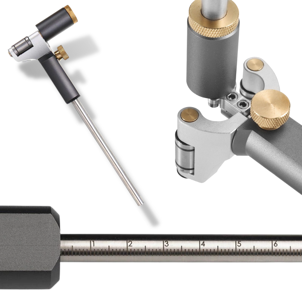 Accessoires Menolana pour outils de mesure et détecteurs, outil de traçage double fonction pour le travail du bois, en plastique noir.