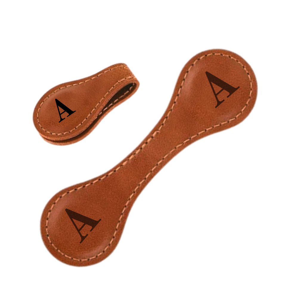 Marca página magnética personalizada em couro vermelho da Menrkoo, com design elegante e funcional para marcar páginas.