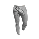 Calças de fitness masculinas Mens Sweatpants em cinza claro, roupas esportivas confortáveis para treinos e atividades físicas.