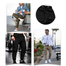 Calças cargo slim para homens da marca AfdoEnt, com ajuste na cintura e design moderno, visíveis na imagem.