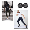 Calça cargo slim para homens da marca AfdoEnt, com ajuste confortável e design moderno para uso casual.