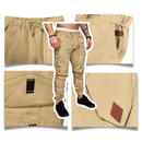 Calças cargo slim para homens da marca AfdoEnt, estilo ajustado com bolsos laterais, tecido confortável e moderno.