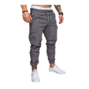 Calça cargo slim para homens da marca AfdoEnt, modelo cinza claro, com detalhes de bolsos e ajuste confortável.