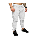 Calça cargo slim para homens da marca AfdoEnt, modelo branco, com ajuste moderno e detalhes funcionais.