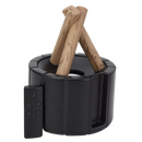 Difusor terapêutico Aoiroe de aquecimento e climatização, com design preto elegante e efeito de fogo de artifício.