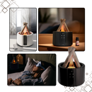 Difusor terapêutico Aoiroe para aromaterapia, com design aconchegante de fogueira, ideal para aquecimento e clima relaxante.
