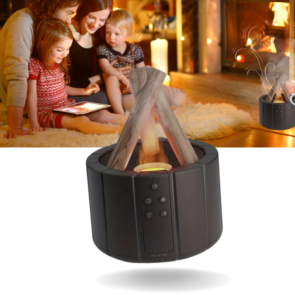 Difusor terapêutico Aoiroe para aromaterapia, com design de fogo de artifício, ideal para aquecimento e climatização.