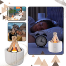 Difusor terapêutico Aoiroe para aromaterapia, com design de lareira brilhante e elementos relaxantes.