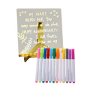 Quadro de escrita LED da Rayne Mirrors, painel de anotações luminoso de 15x15cm com canetas, ideal para decoração e notas.