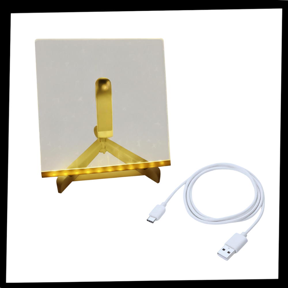 Quadro de escrita com LED da Rayne Mirrors, luminária de ambiente e luminária de aviso com luzes LED brilhantes.