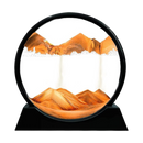 Imagem de um Sablier de arte com areia em movimento dinâmico, com detalhes em preto e laranja, da marca Aoderun.