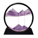 Sablier de arte com areia em movimento dinâmico, design preto e roxo, produzido pela marca Aoderun.