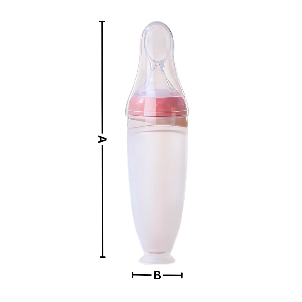 Biberons de silicone Hotwinter com colher anti-derramamento e design livre de bagunça para alimentação infantil.