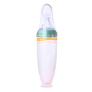 Biberons de silicone Hotwinter com colher anti-derramamento, verdes, design seguro para alimentação infantil sem bagunça.