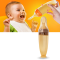 Biberons de silicone Hotwinter com colher anti-transbordamento para alimentação sem sujeira.